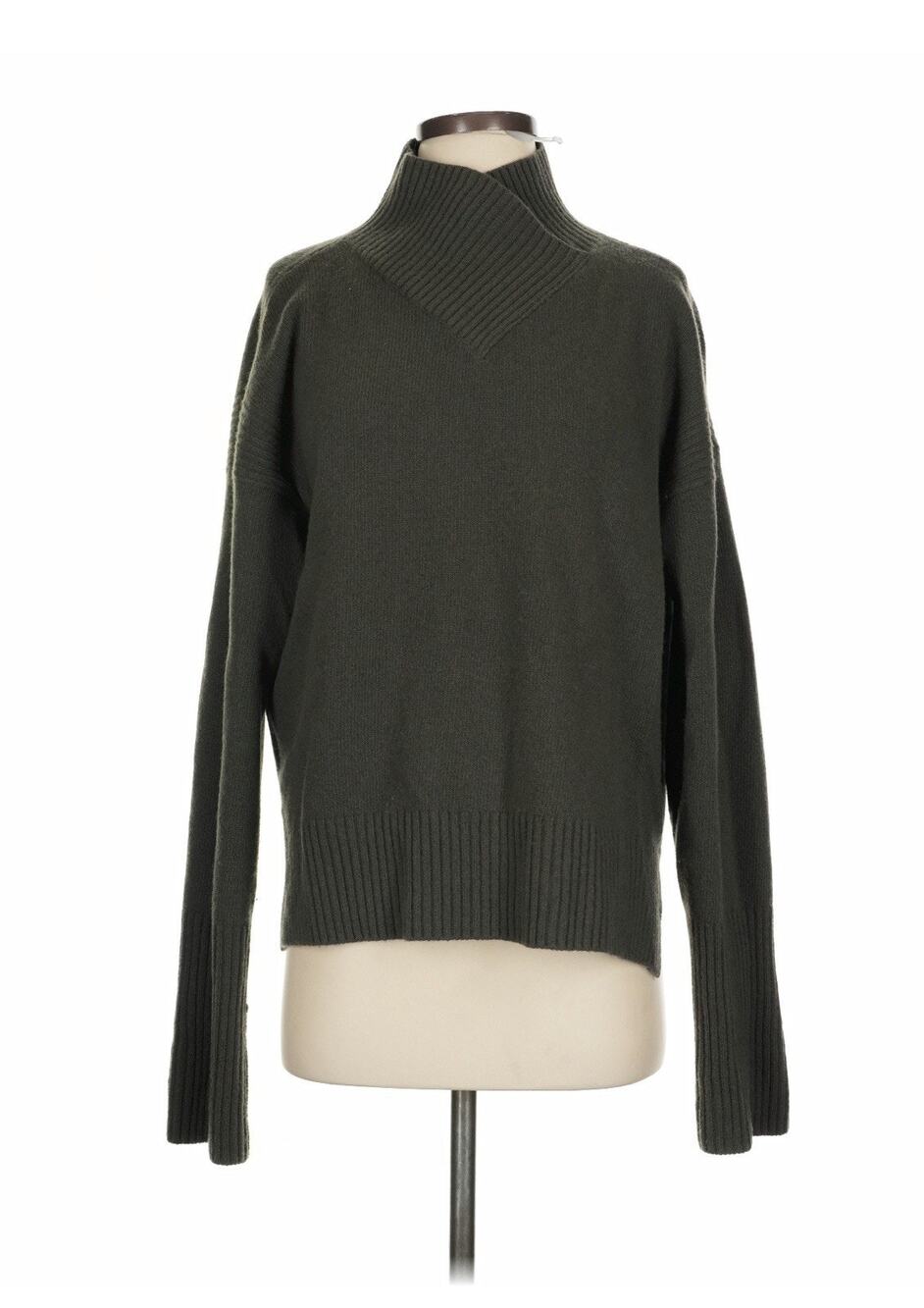 Beaufort & Blake Green Mockneck Jumper 100% Wool Sweater Knit Pullover Small